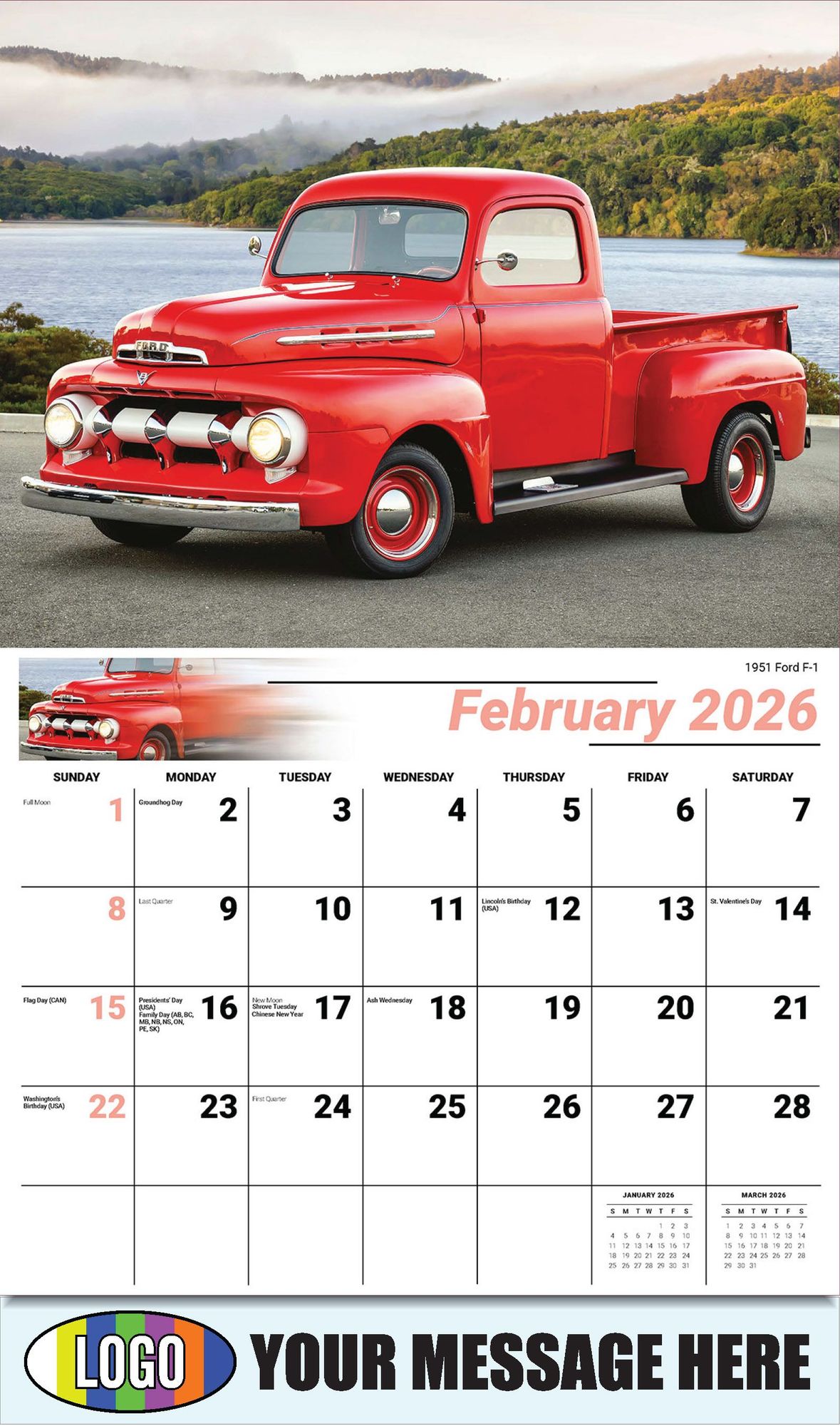 2026 Pumped-Up Pickups Business Promotional Calendar