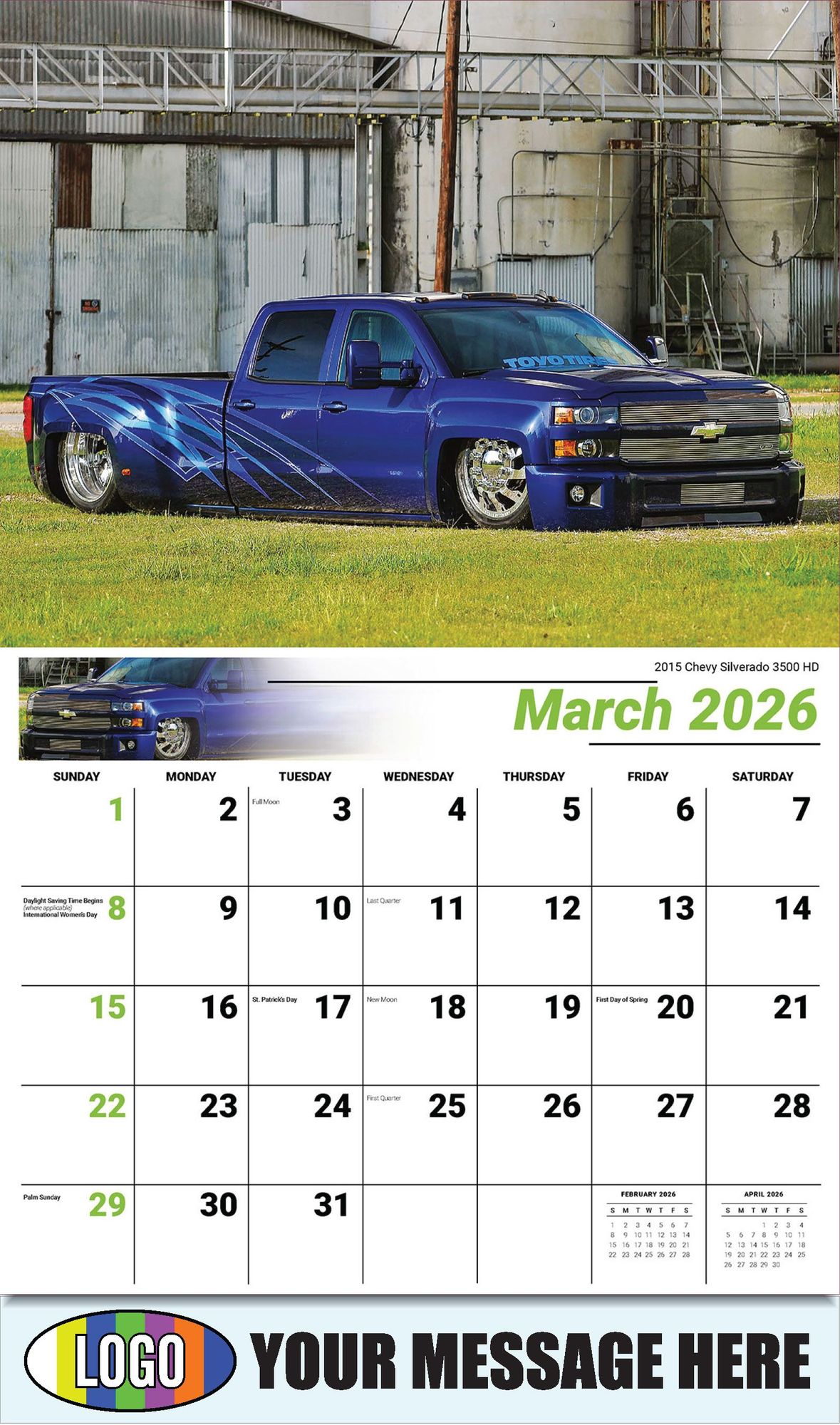 2026 Pumped-Up Pickups Business Promotional Calendar