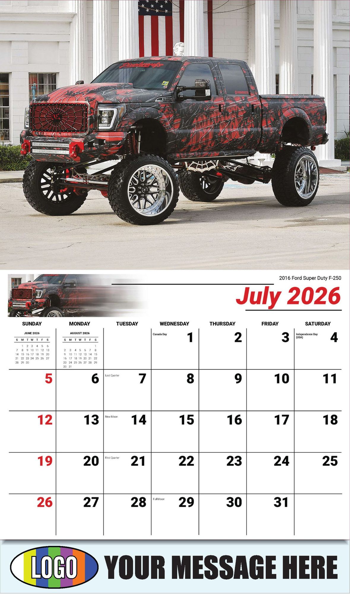 2026 Pumped-Up Pickups Business Promotional Calendar