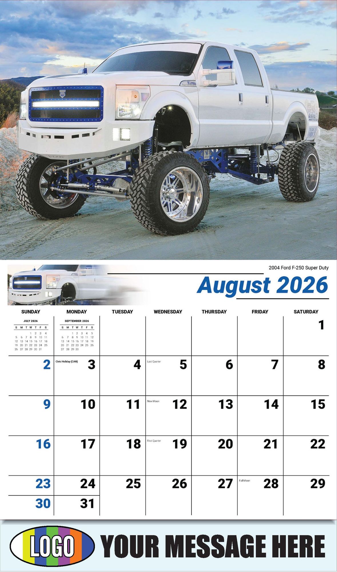 2026 Pumped-Up Pickups Business Promotional Calendar