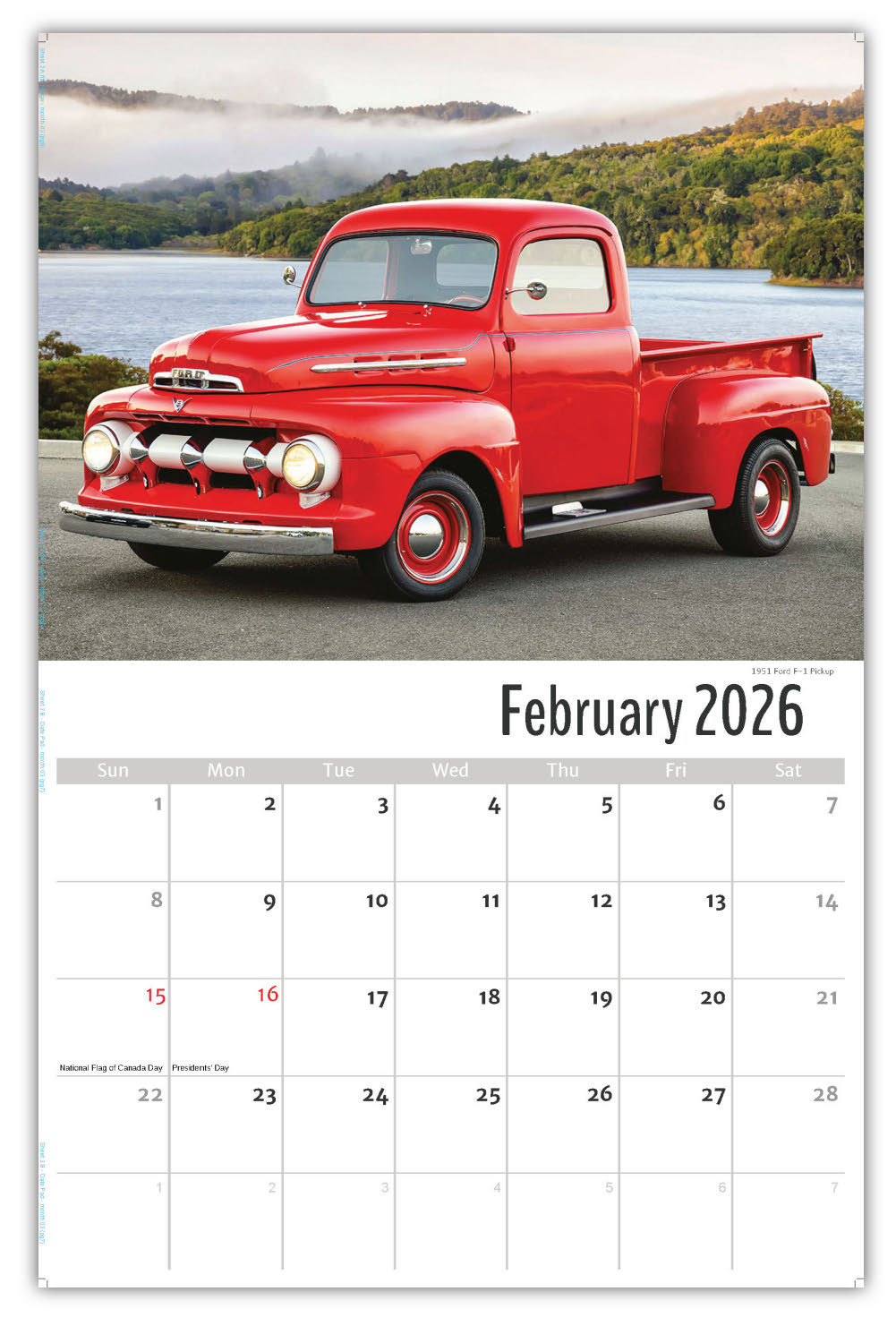 2026 Wall Calendar - Pumped-Up Pickups