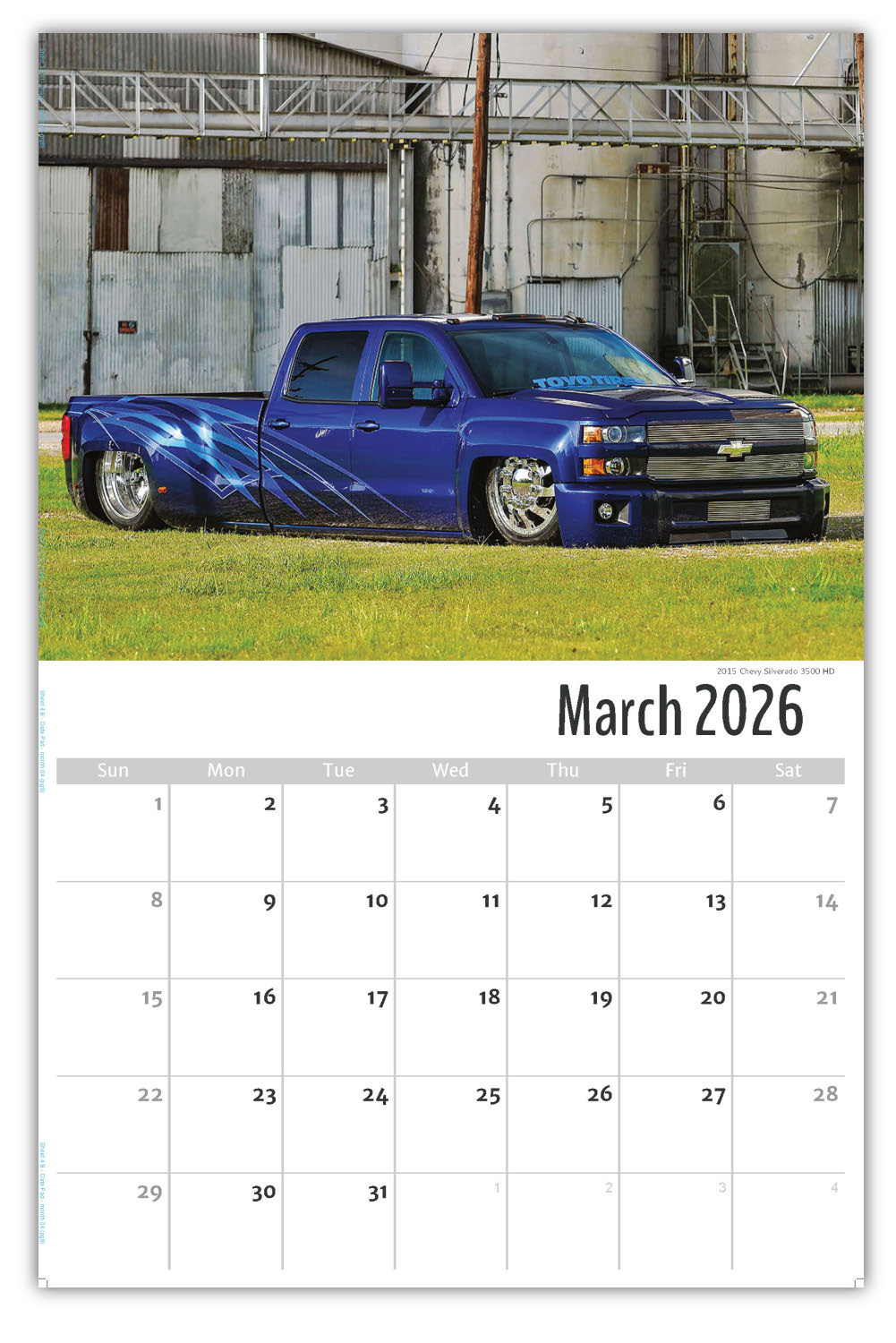 2026 Wall Calendar - Pumped-Up Pickups