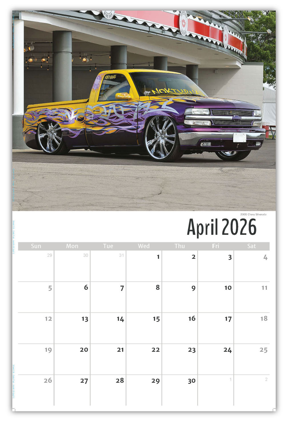 2026 Wall Calendar - Pumped-Up Pickups