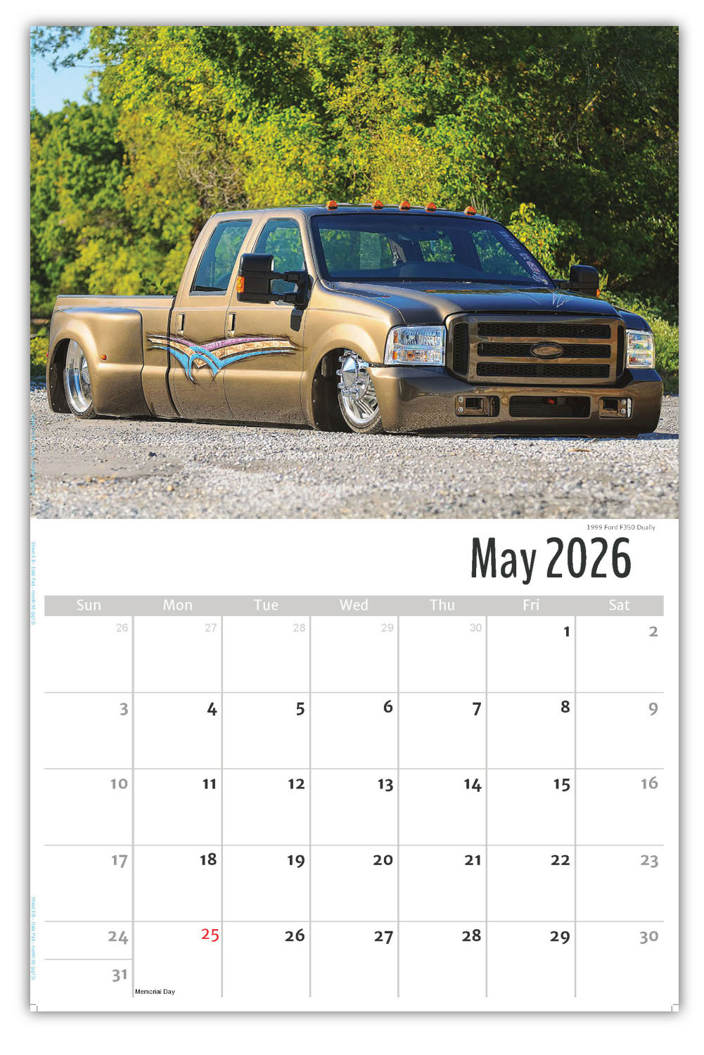 2026 Wall Calendar - Pumped-Up Pickups