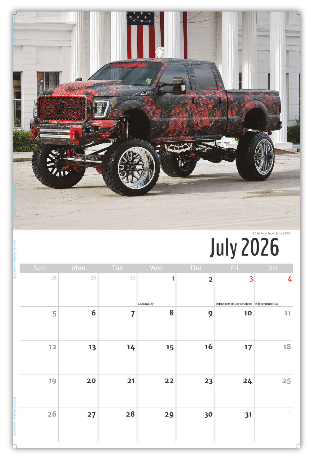 2026 Wall Calendar - Pumped-Up Pickups