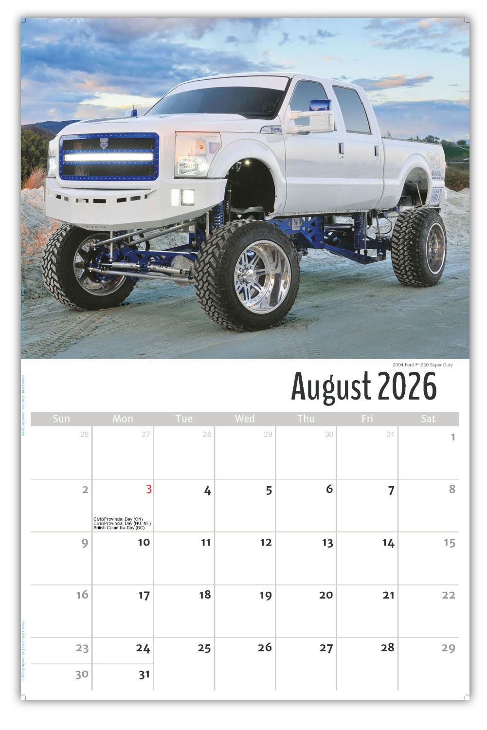 2026 Wall Calendar - Pumped-Up Pickups