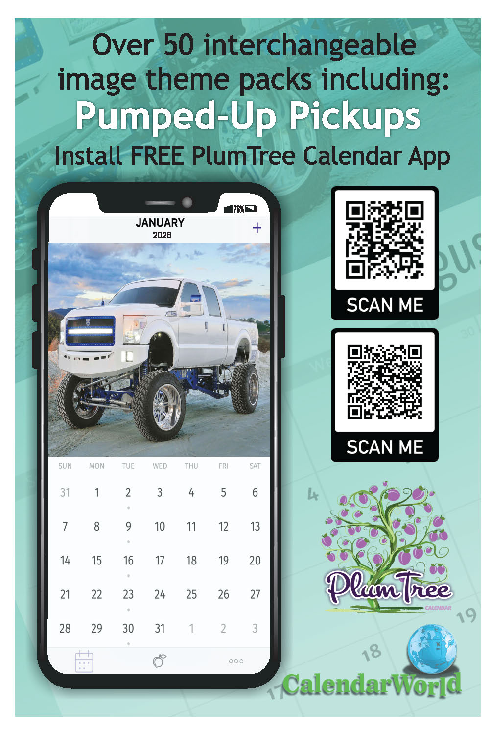 2026 Wall Calendar - Pumped-Up Pickups