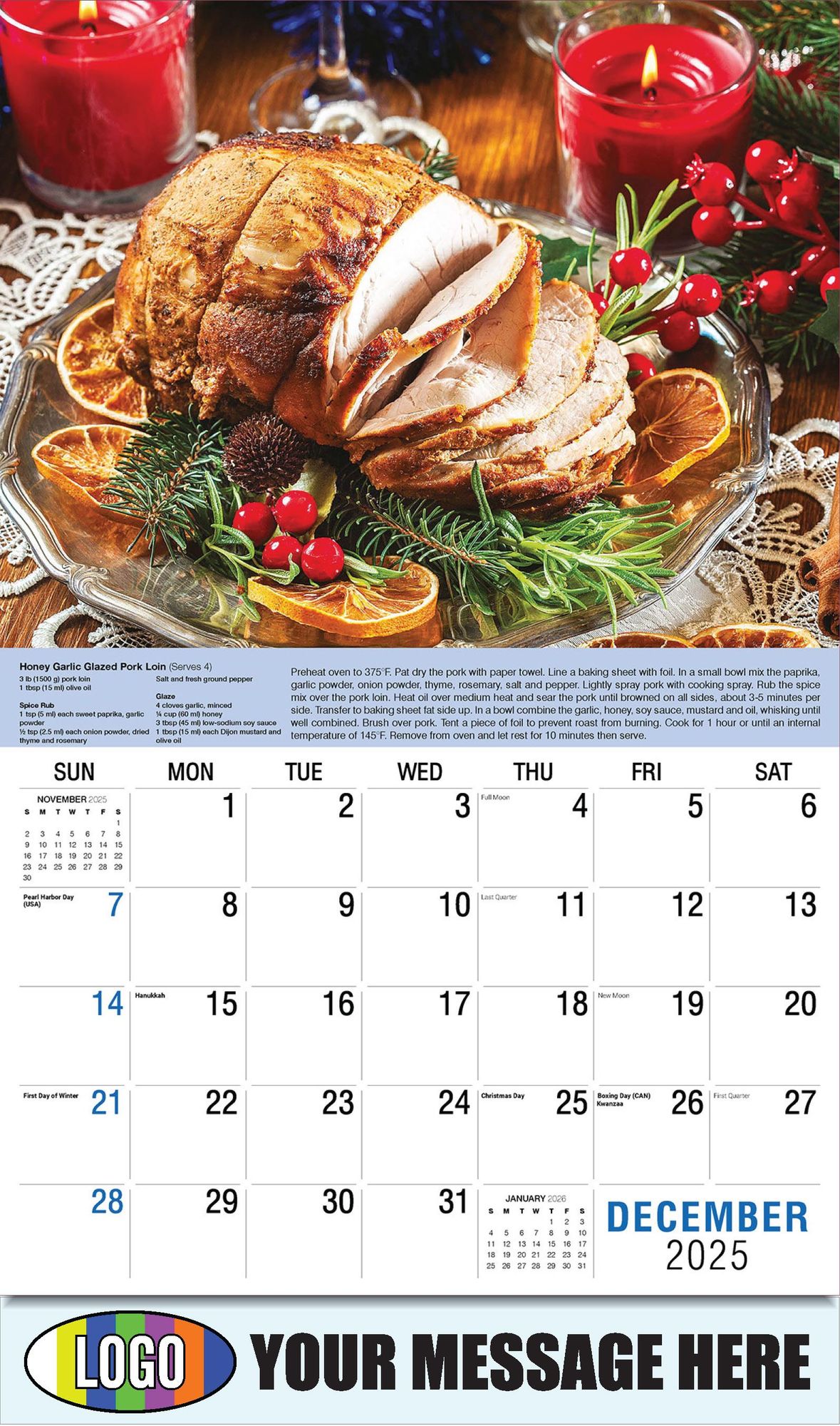 2026 Recipes Business Promotional Calendar