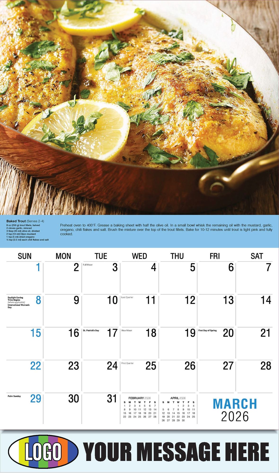 2026 Recipes Business Promotional Calendar