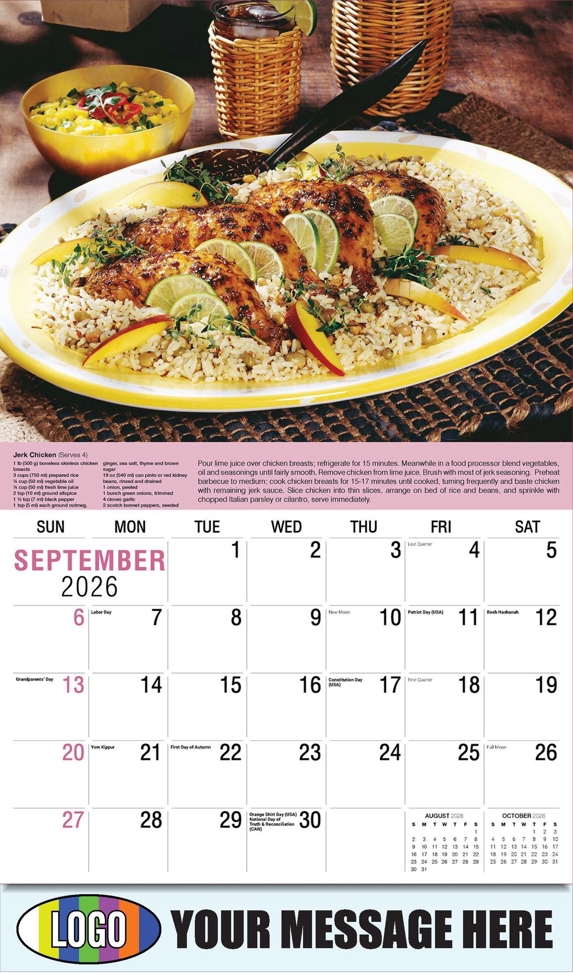 2026 Recipes Business Promotional Calendar