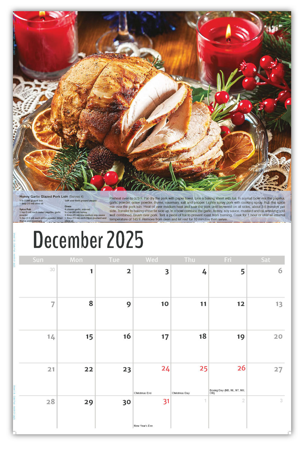 2026 Recipes Wall Calendar