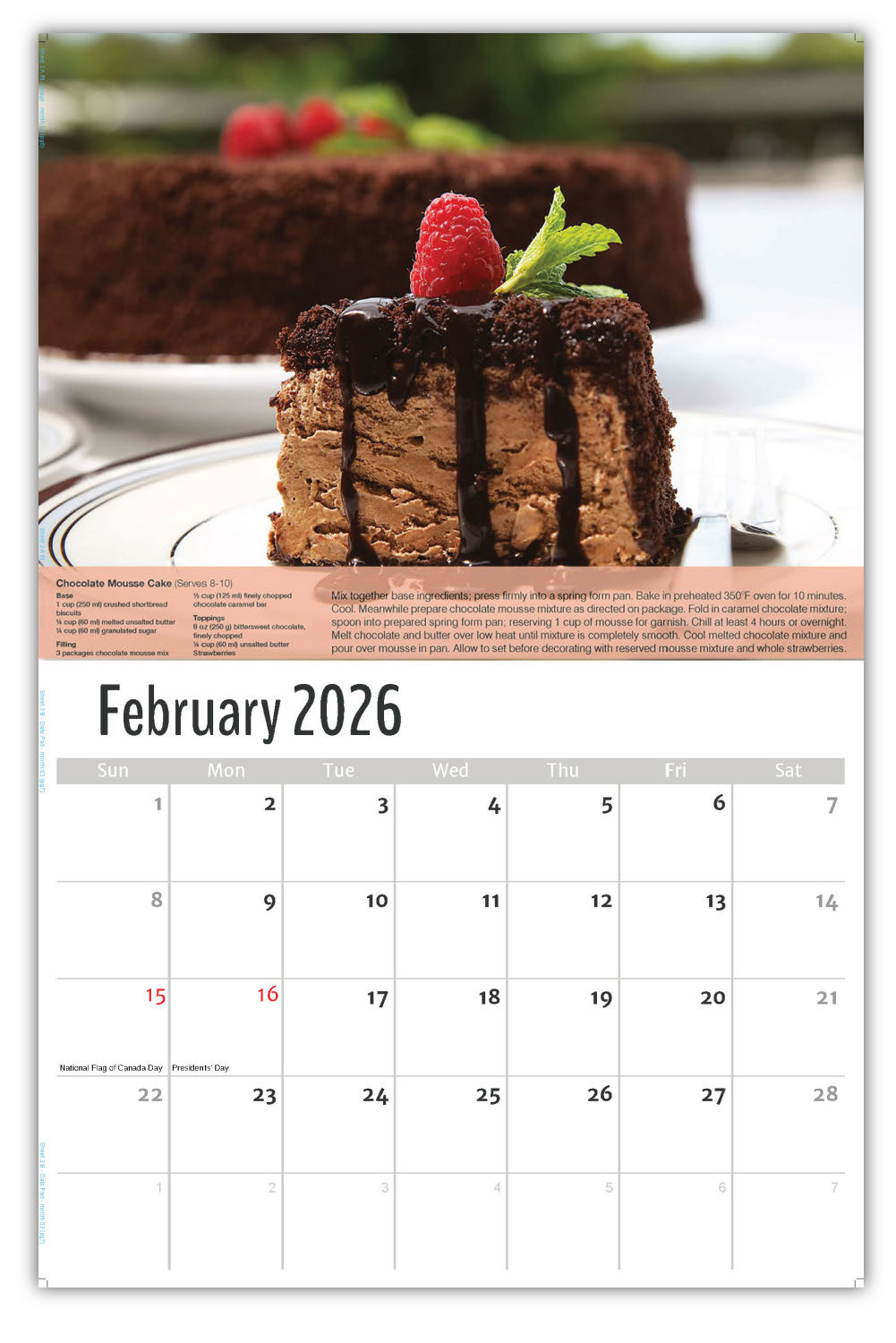 2026 Recipes Wall Calendar