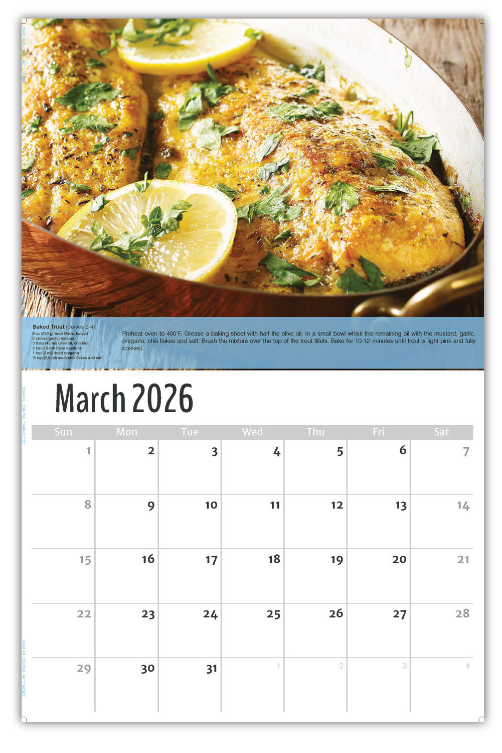 2026 Recipes Wall Calendar