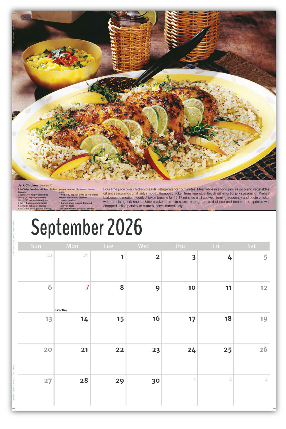 2026 Recipes Wall Calendar
