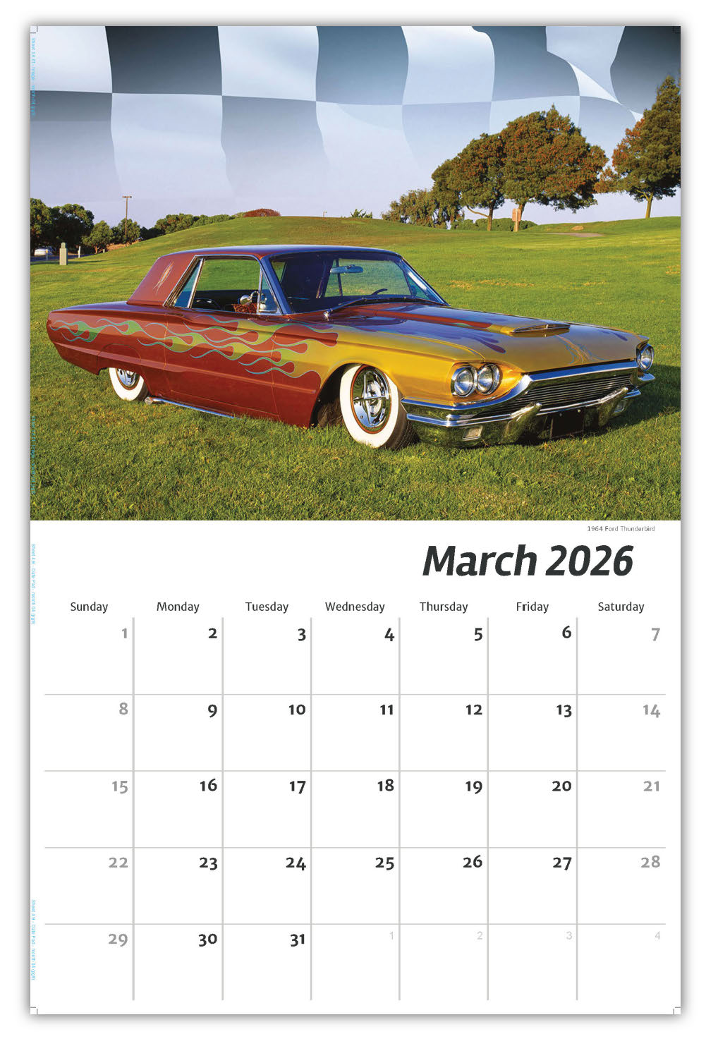 2026 Wall Calendar - Road Warriors - Hot Rods and Muscle Cars