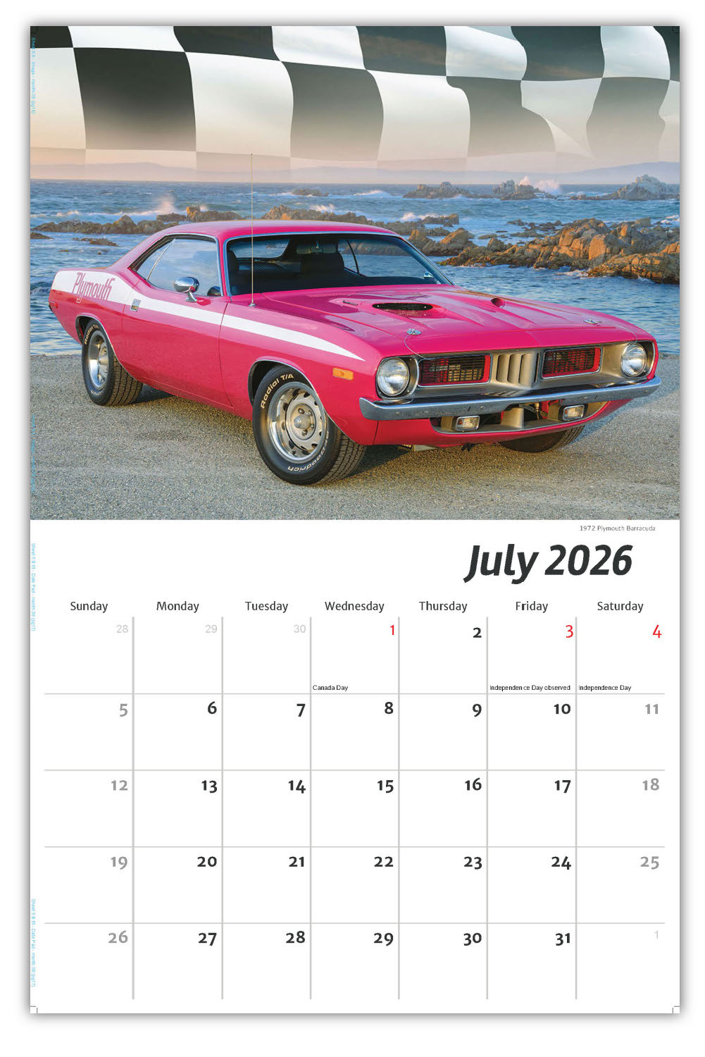 2026 Wall Calendar - Road Warriors - Hot Rods and Muscle Cars