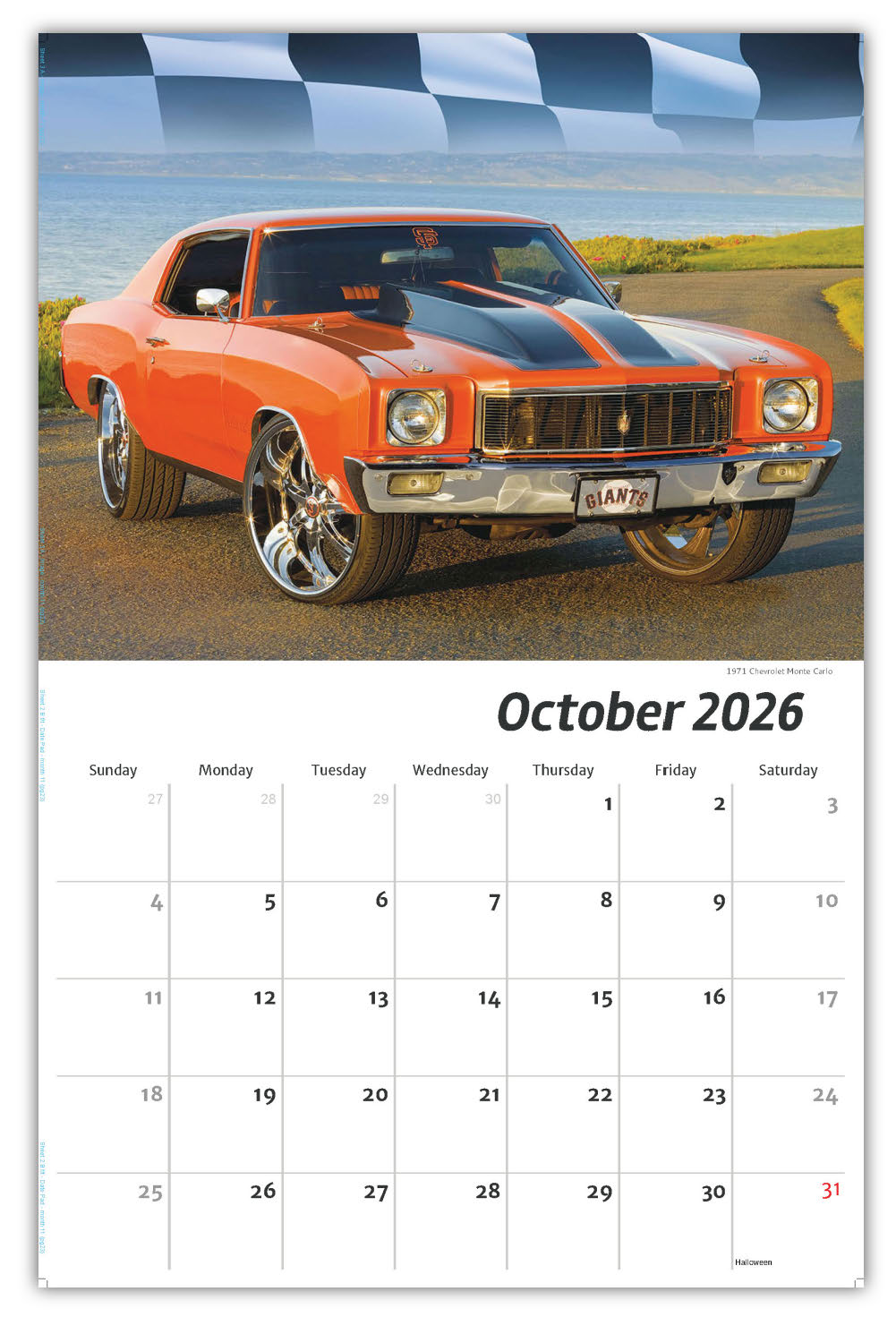 2026 Wall Calendar - Road Warriors - Hot Rods and Muscle Cars