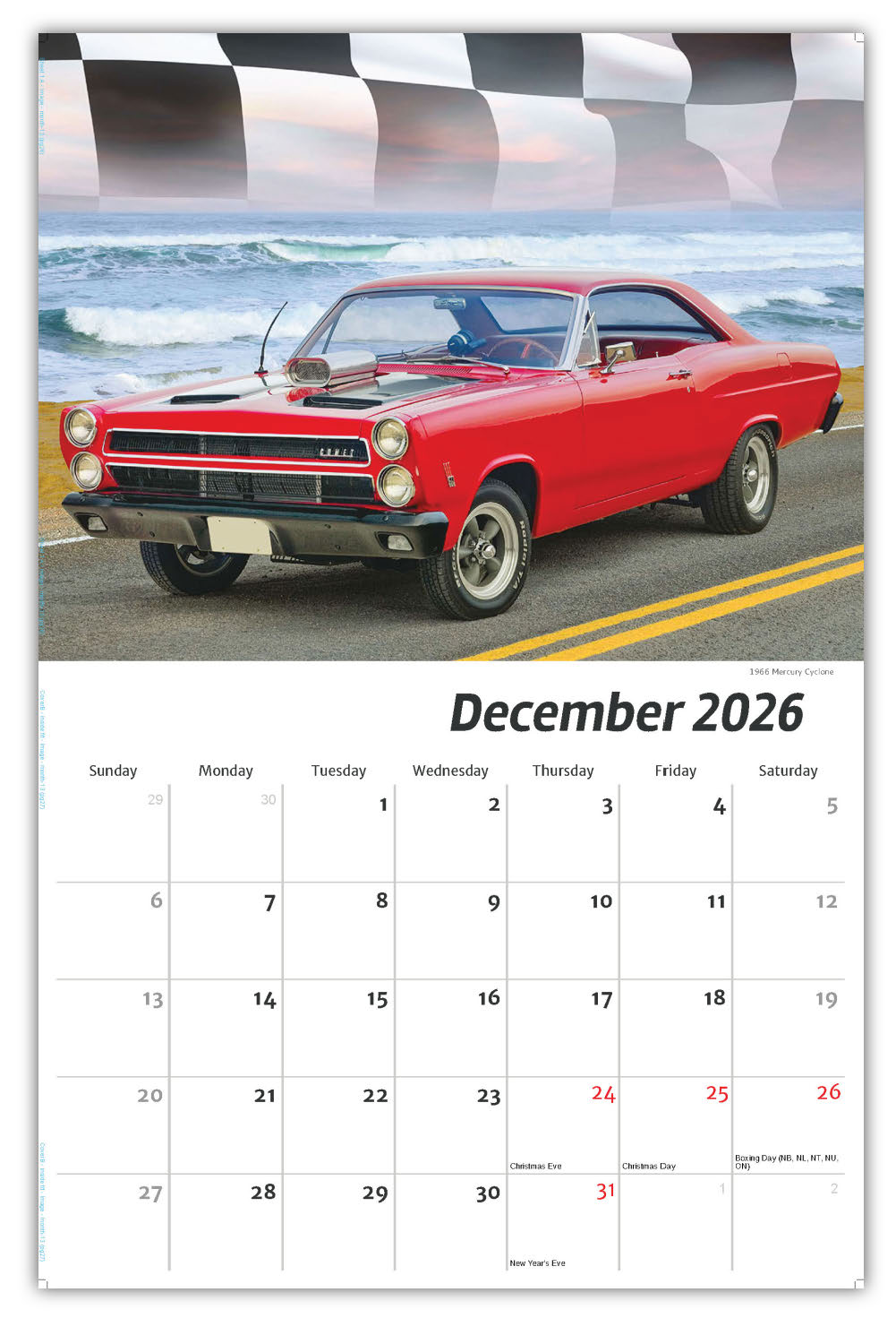 2026 Wall Calendar - Road Warriors - Hot Rods and Muscle Cars