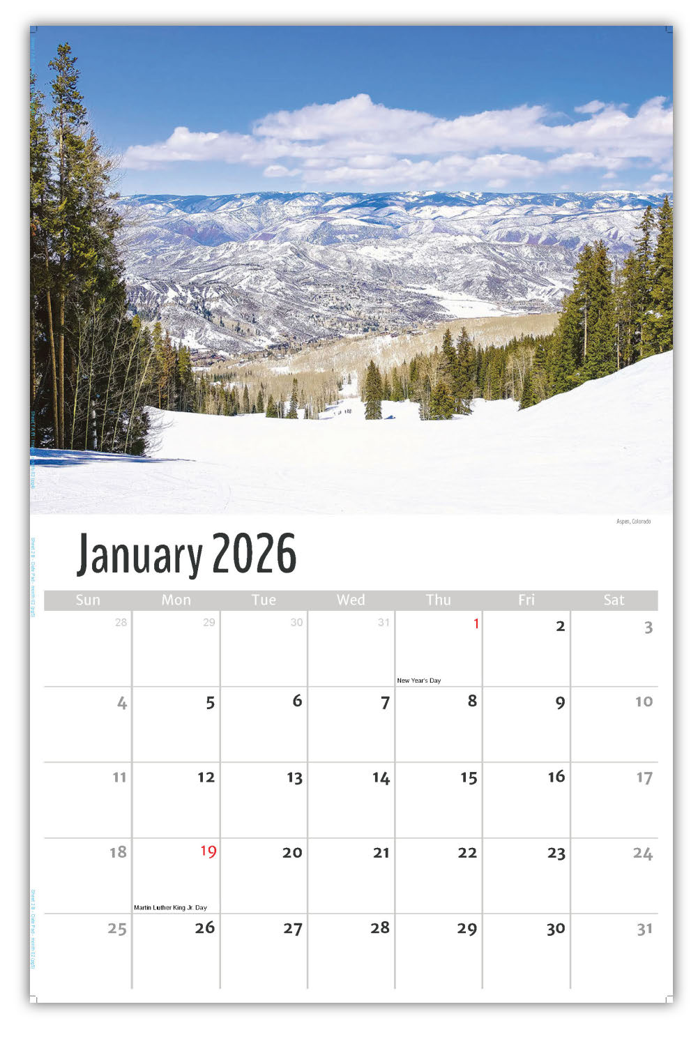 2026 Wall Calendar - Scenes of America