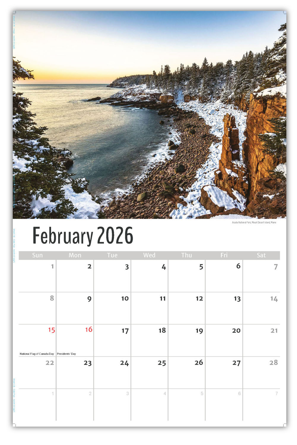 2026 Wall Calendar - Scenes of America
