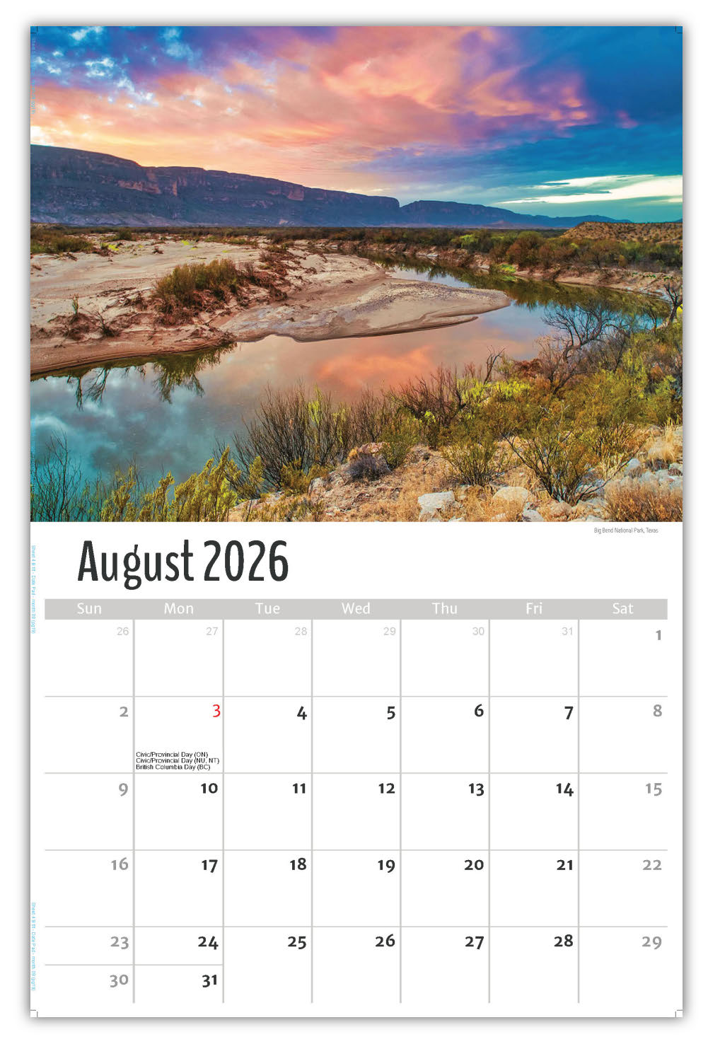 2026 Wall Calendar - Scenes of America