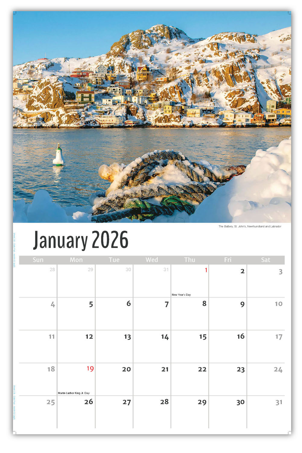 2026 Wall Calendar - Scenes of Atlantic Canada