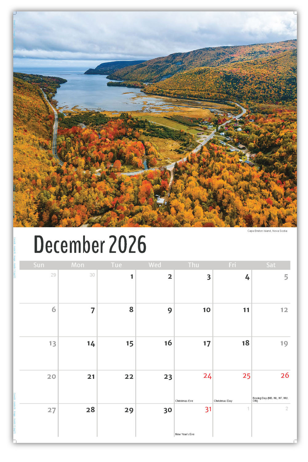 2026 Wall Calendar - Scenes of Atlantic Canada