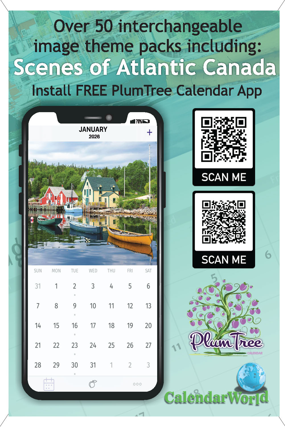 2026 Wall Calendar - Scenes of Atlantic Canada