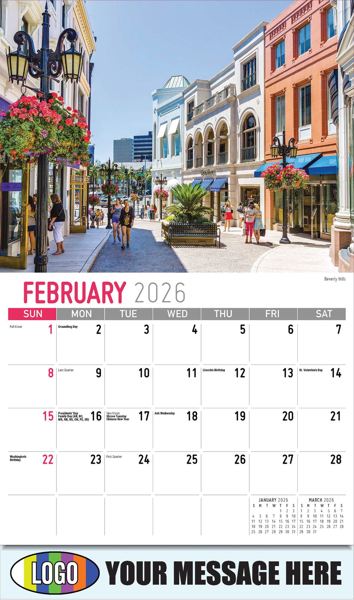 2026 Scenes of California Business Promotional Calendar