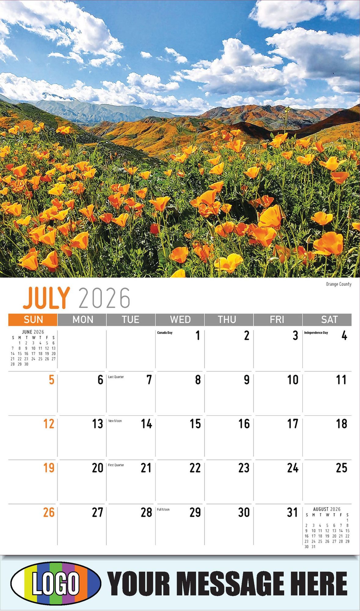 2026 Scenes of California Business Promotional Calendar
