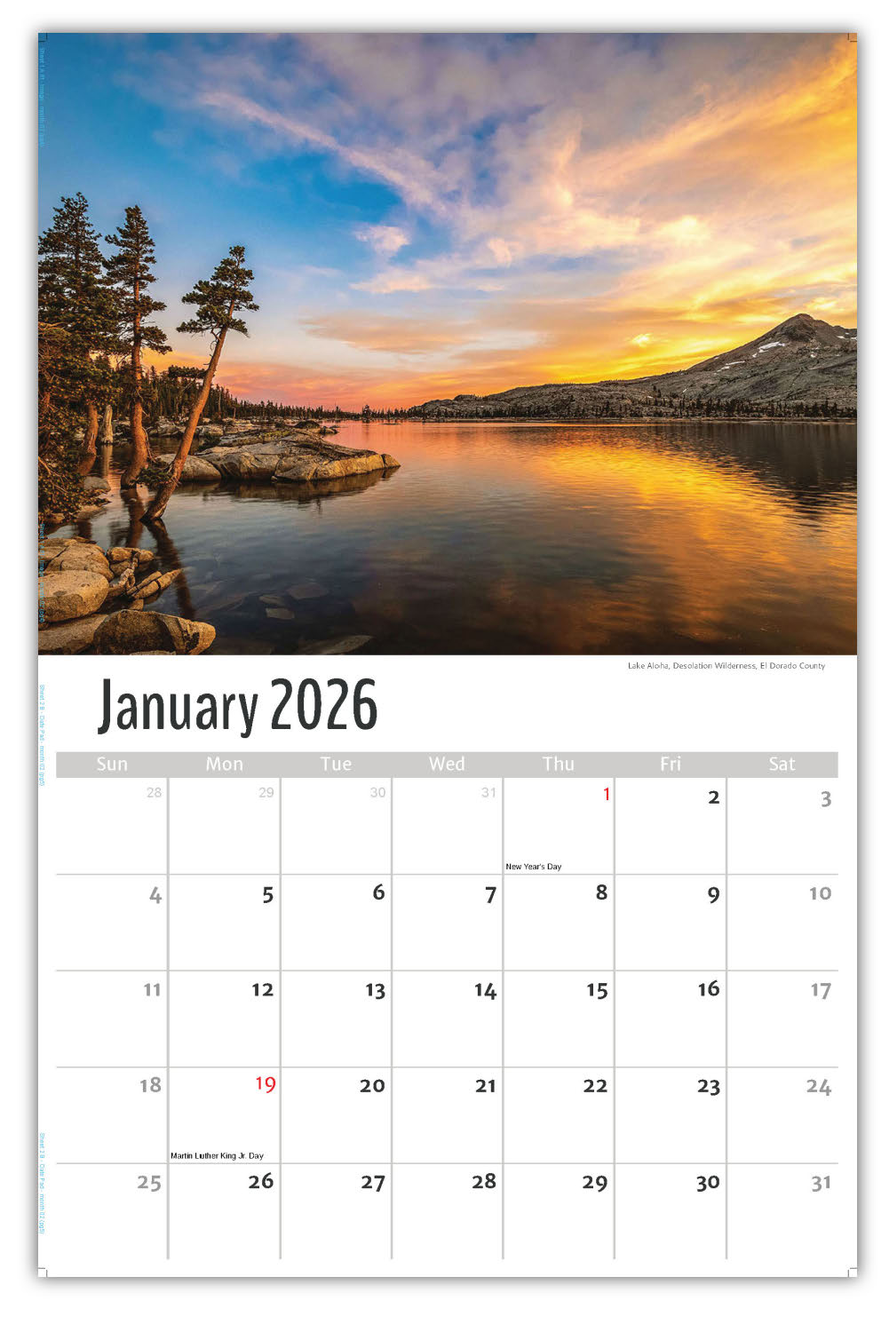 2026 Wall Calendar - Scenes of California