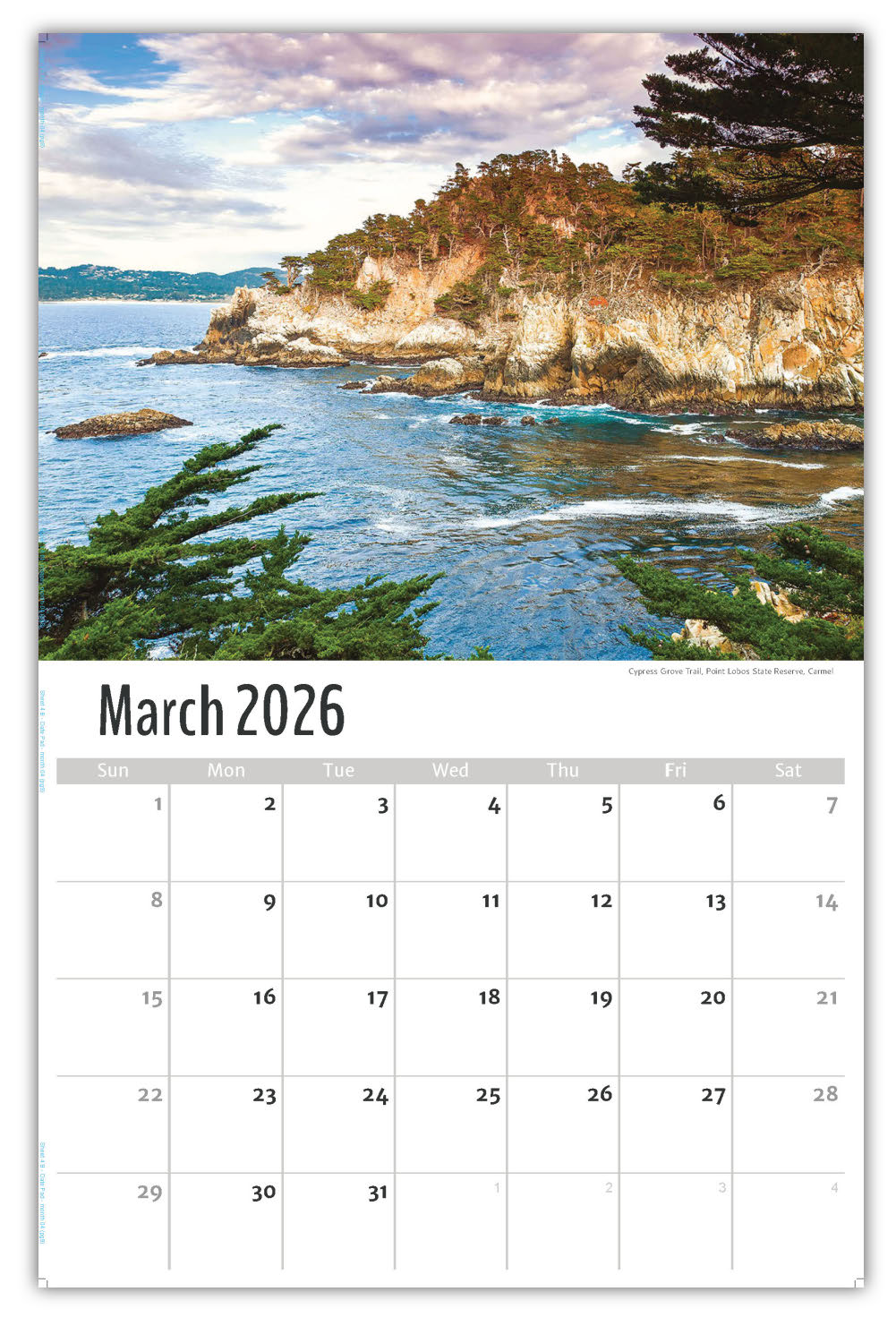 2026 Wall Calendar - Scenes of California