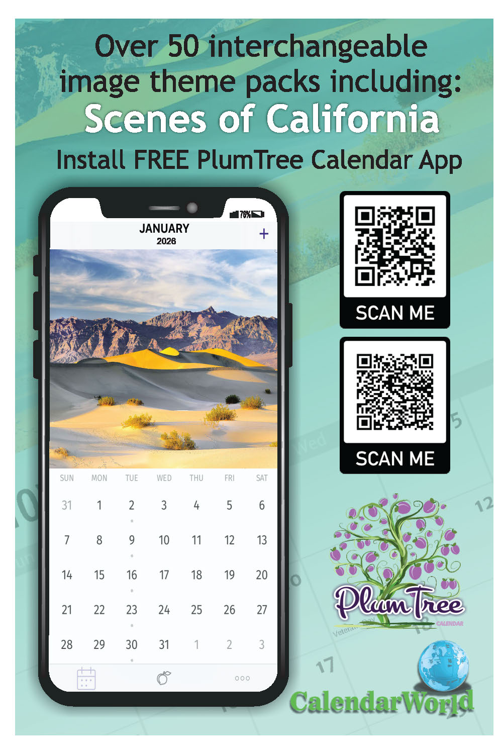 2026 Wall Calendar - Scenes of California