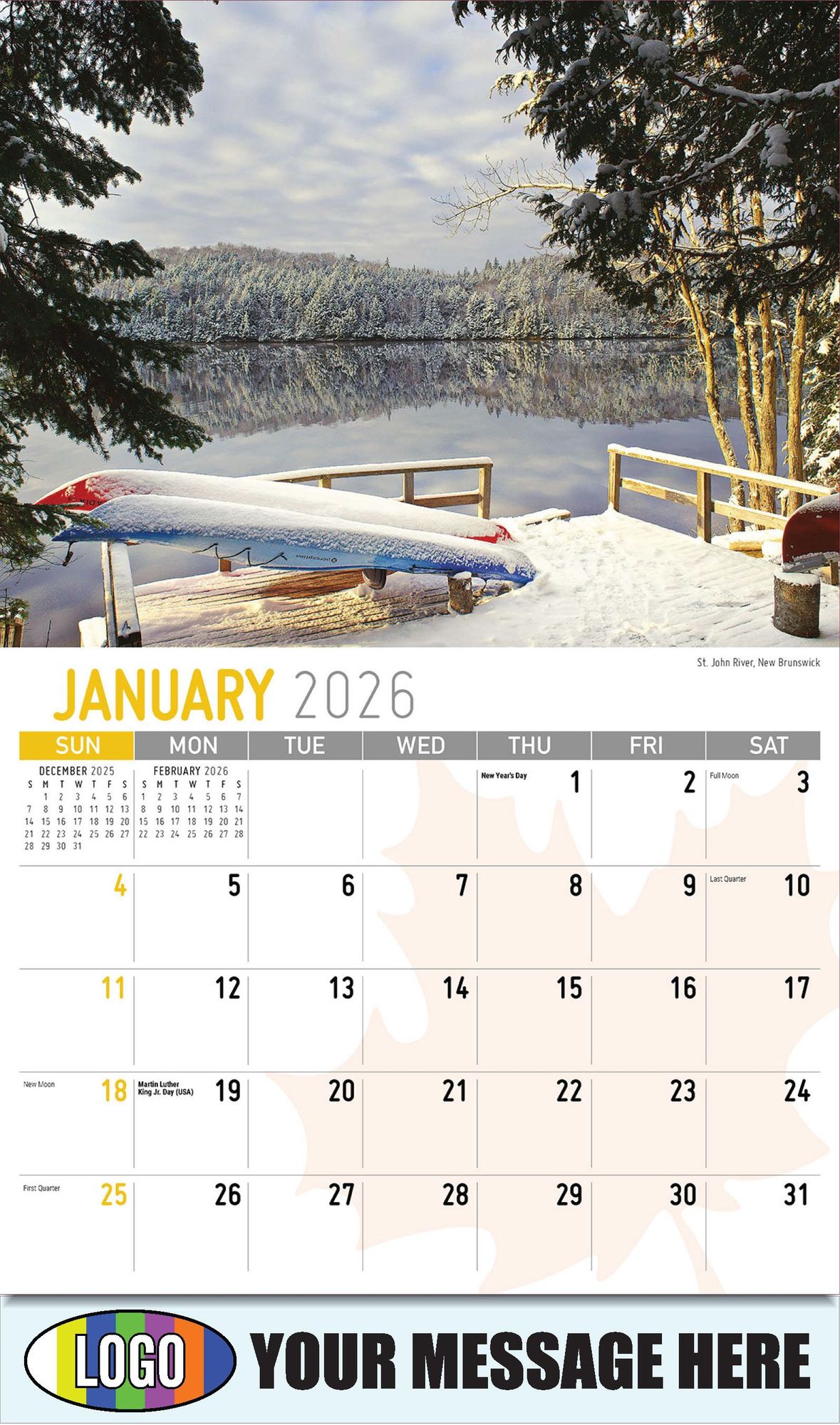 2026 Scenes of Canada Business Promotional Calendar