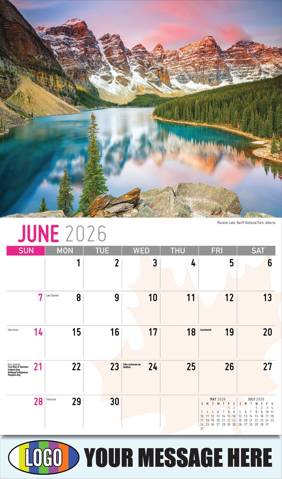 2026 Scenes of Canada Business Promotional Calendar