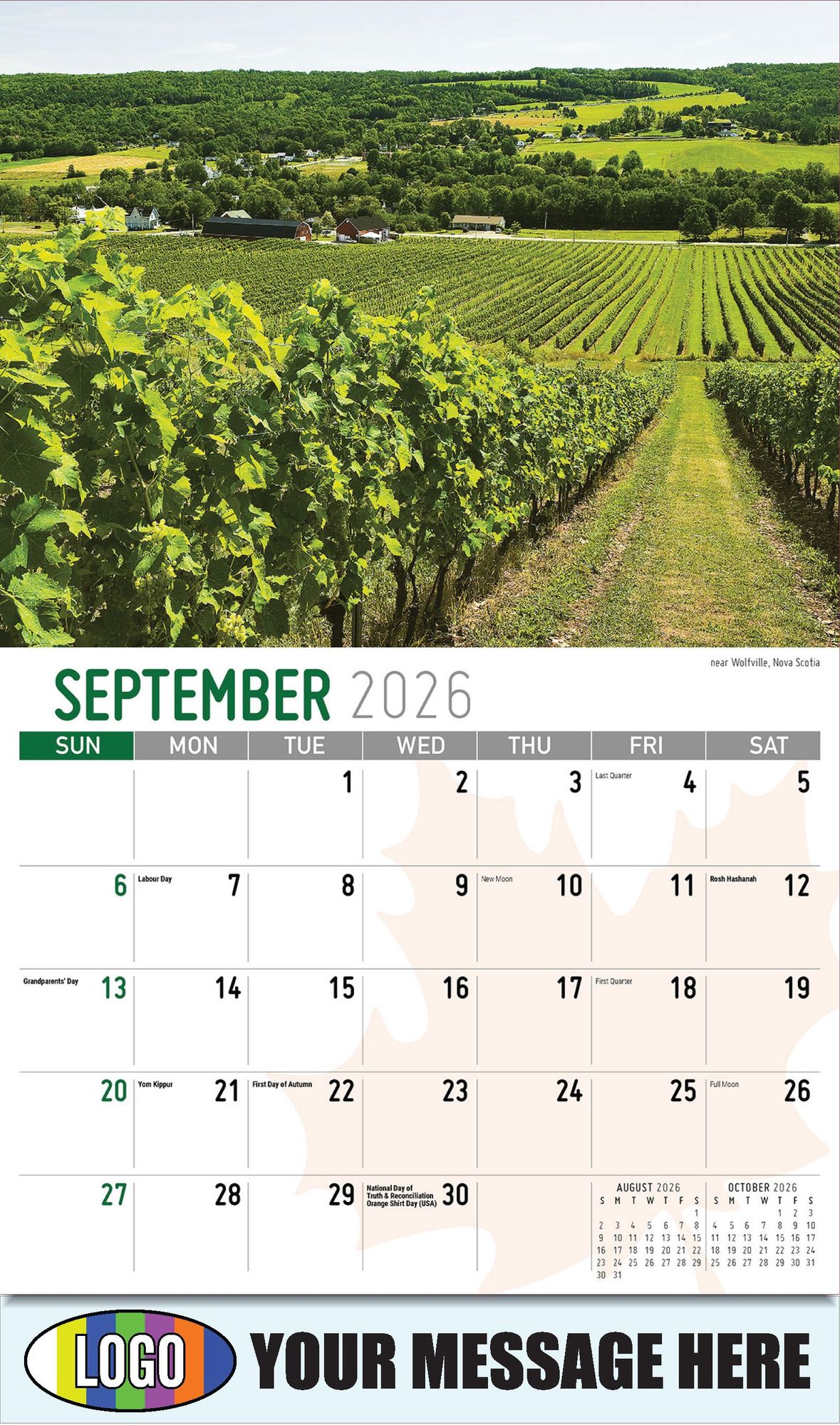 2026 Scenes of Canada Business Promotional Calendar