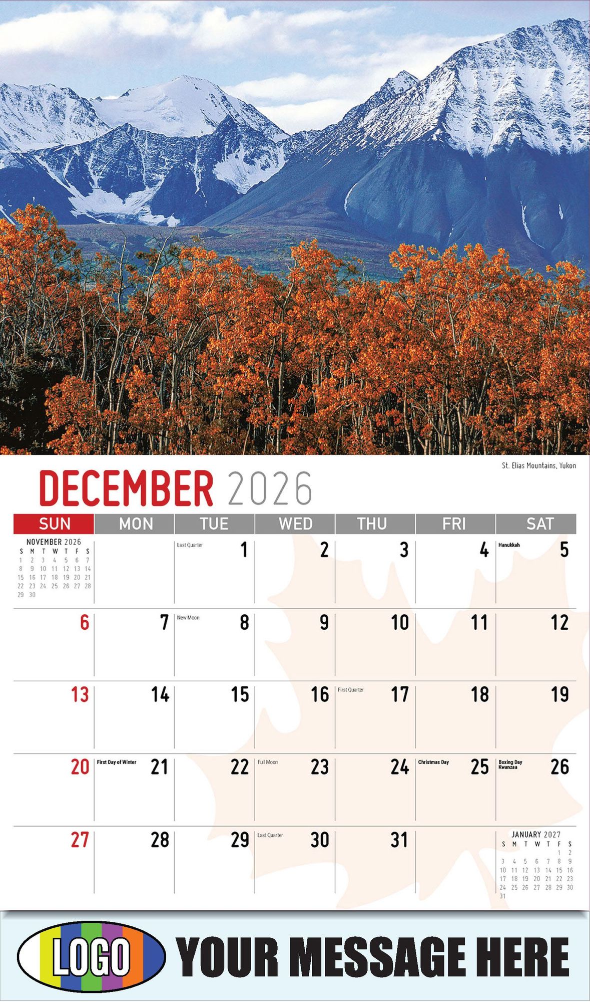 2026 Scenes of Canada Business Promotional Calendar