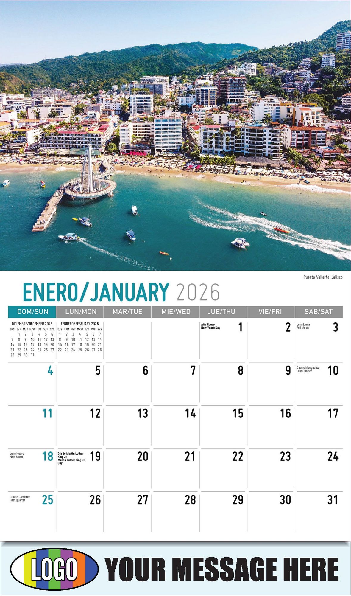 2026 Scenes of Mexico Bilingual Business Promotional Calendar