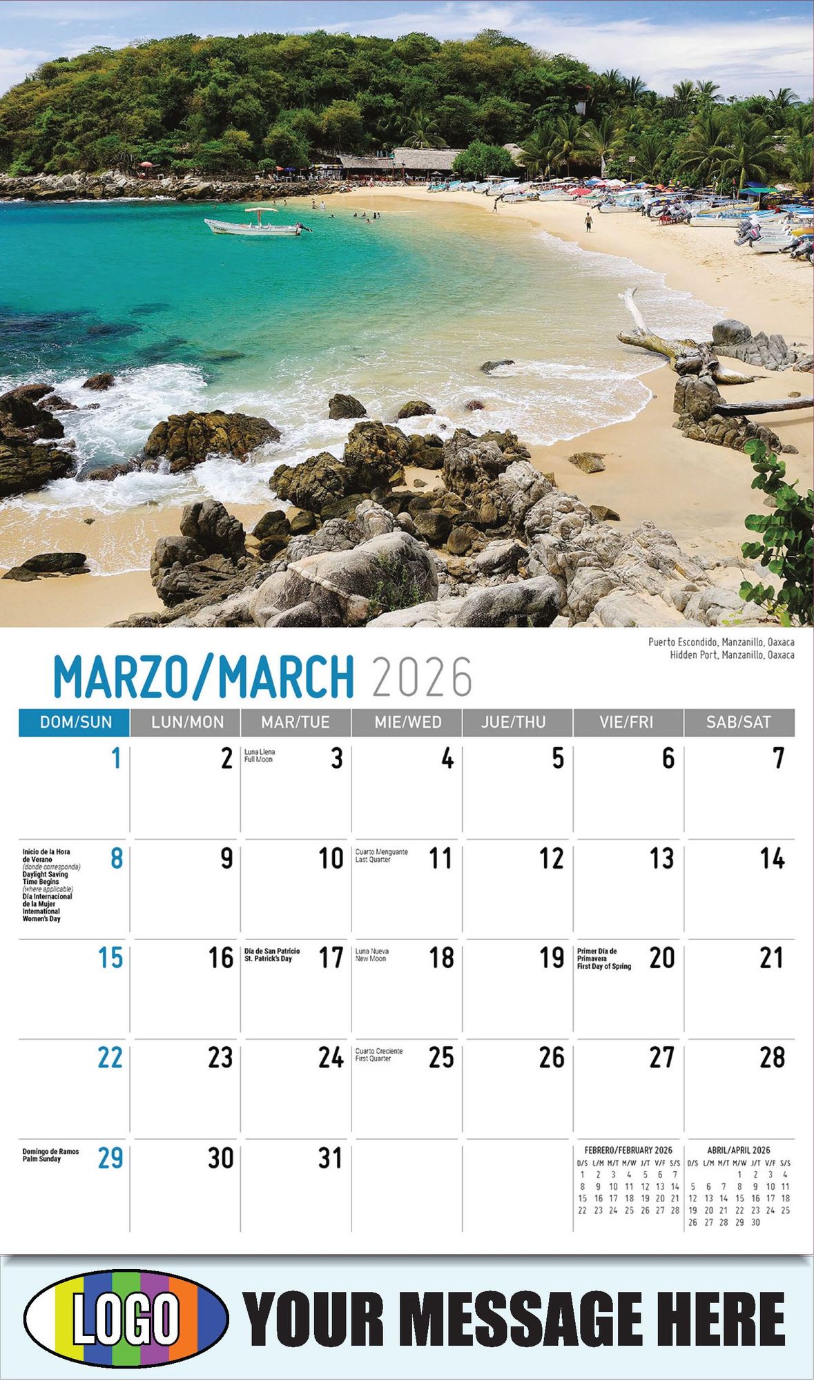 2026 Scenes of Mexico Bilingual Business Promotional Calendar