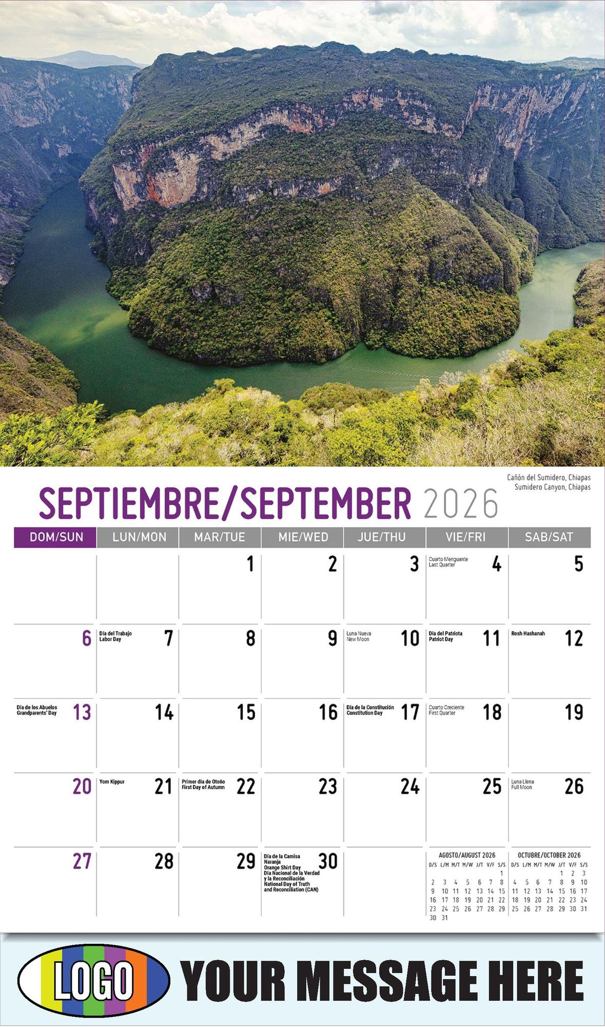 2026 Scenes of Mexico Bilingual Business Promotional Calendar