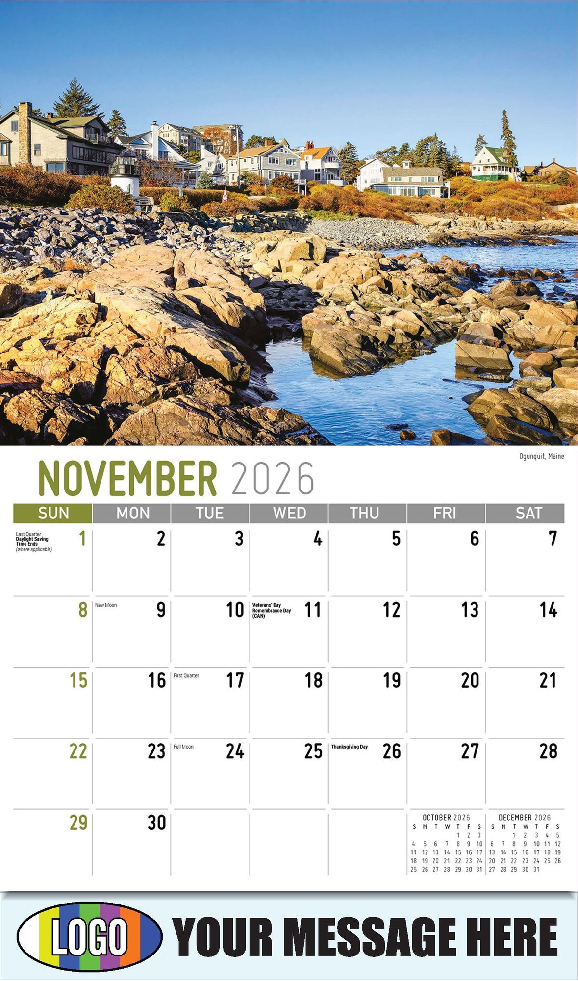 2026 Scenes of New England Business Promotional Calendar