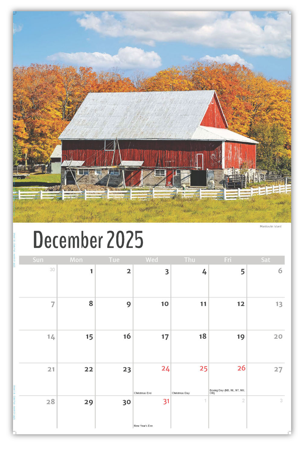2026 Wall Calendar - Scenes of Ontario