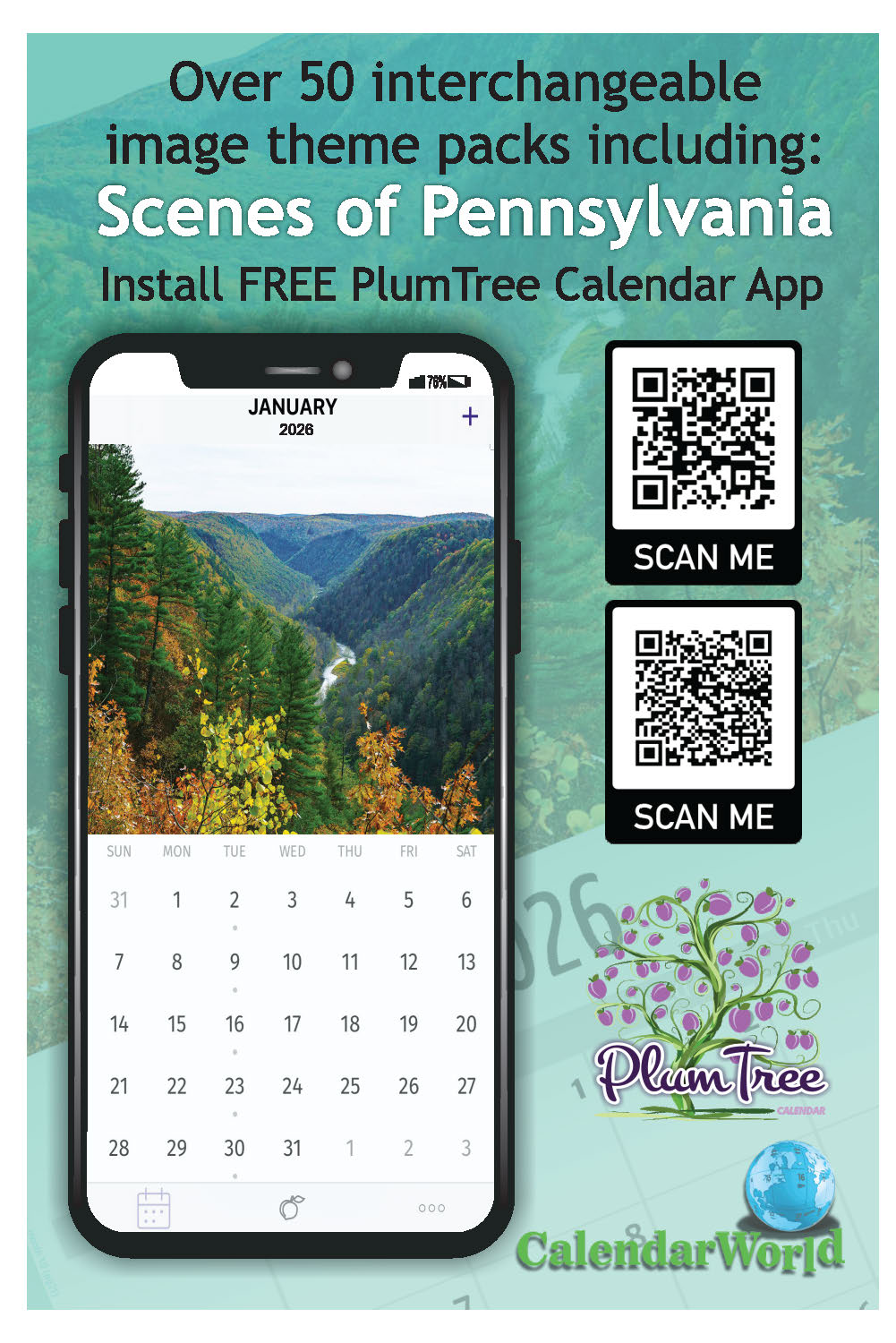 2026 Wall Calendar - Scenes of Pennsylvania