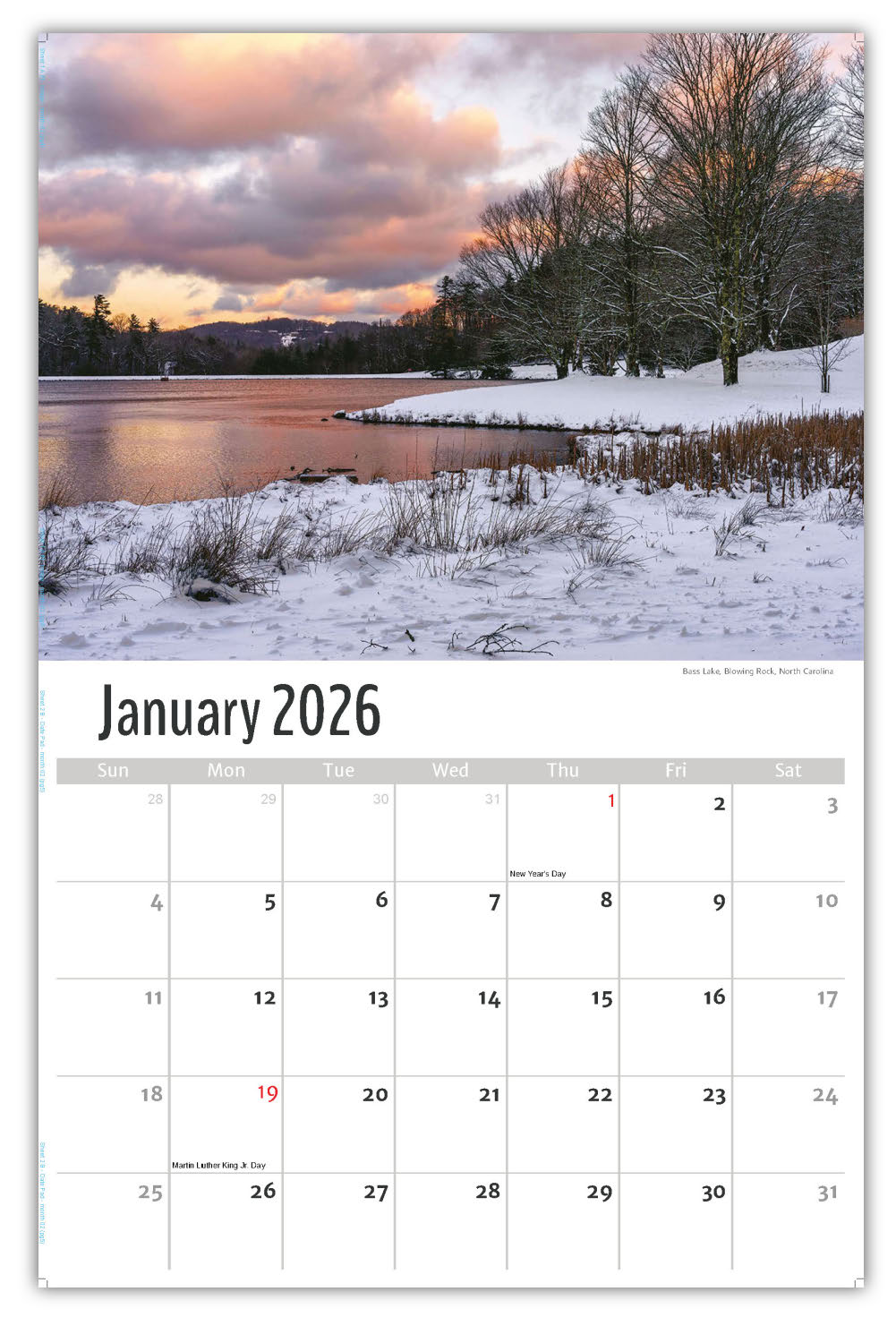 2026 Wall Calendar - Scenes of Southeast USA