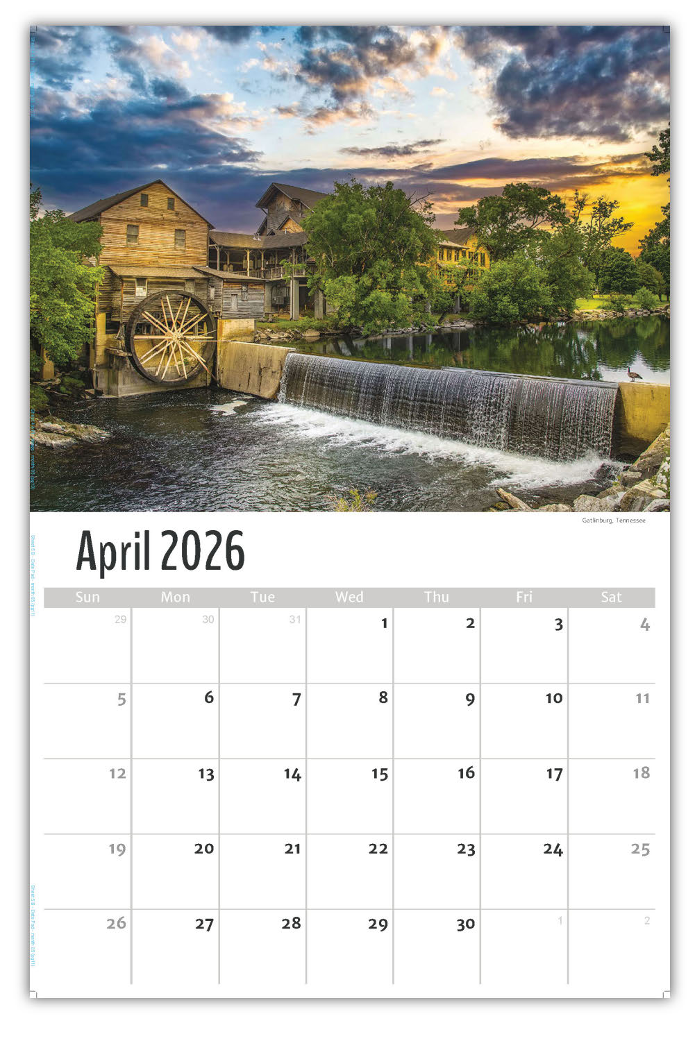2026 Wall Calendar - Scenes of Southeast USA