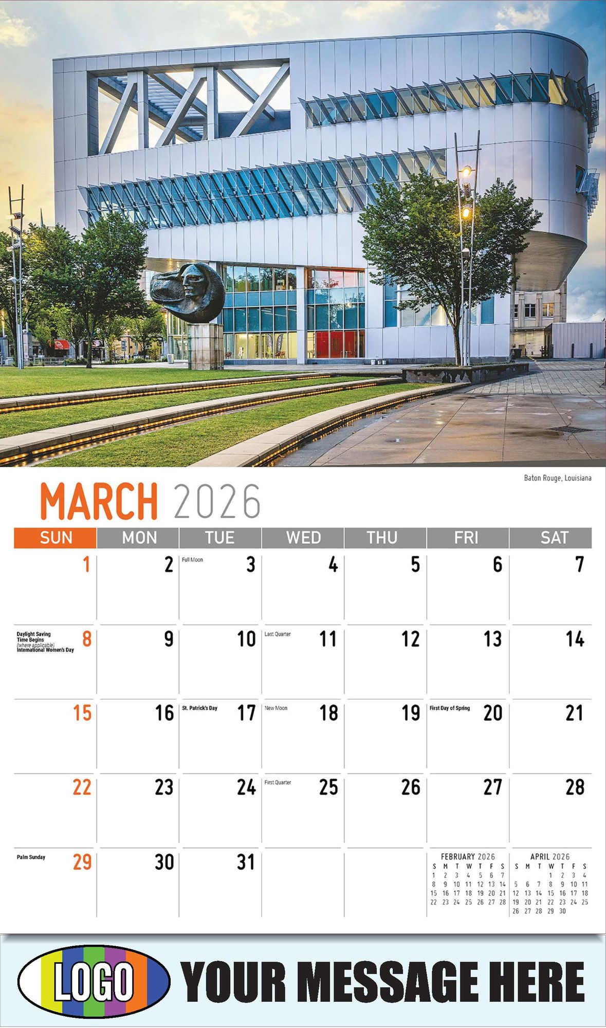 2026 Scenes of Southeast USA Business Promotional Calendar