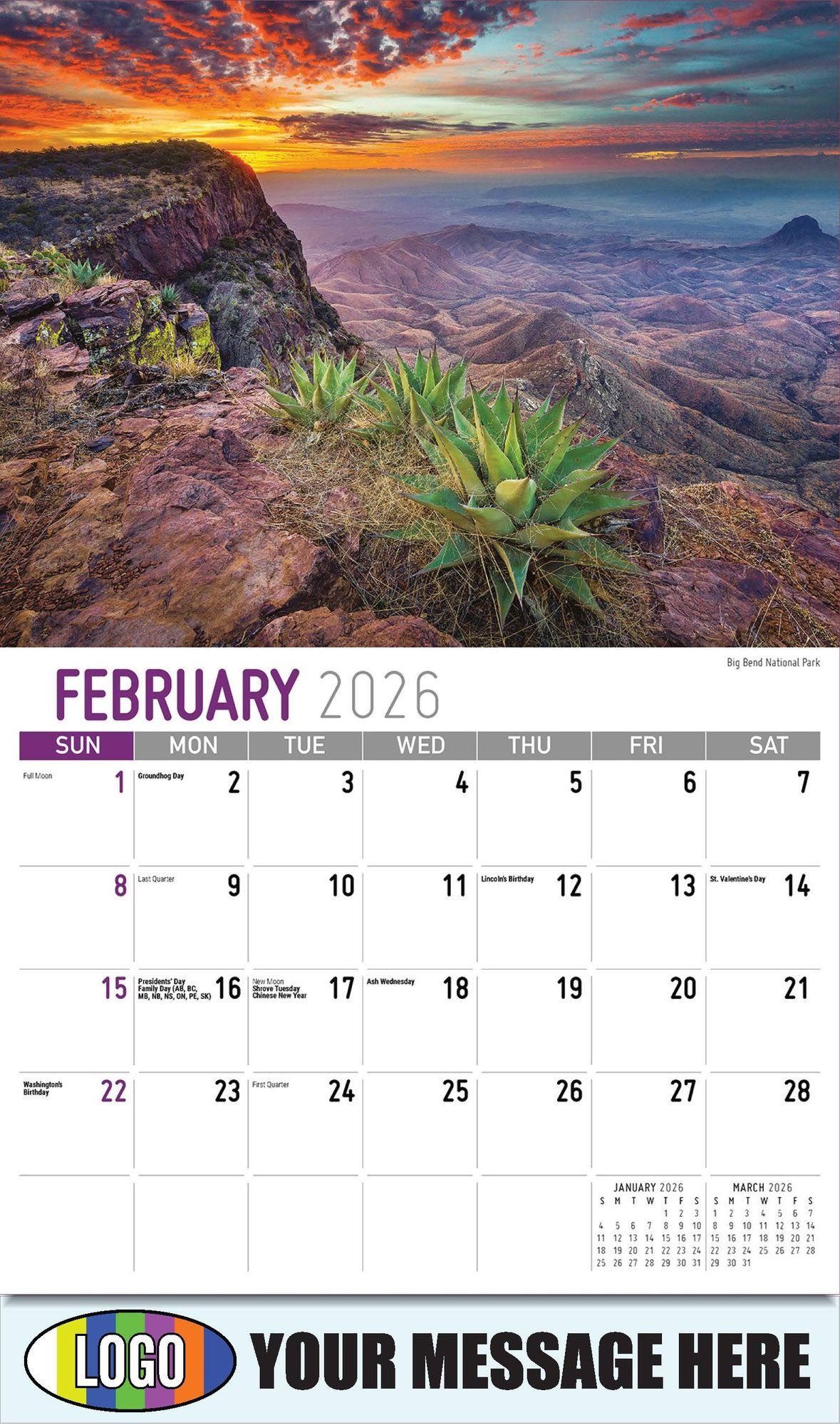 2026 Scenes of Texas Business Promotional Calendar