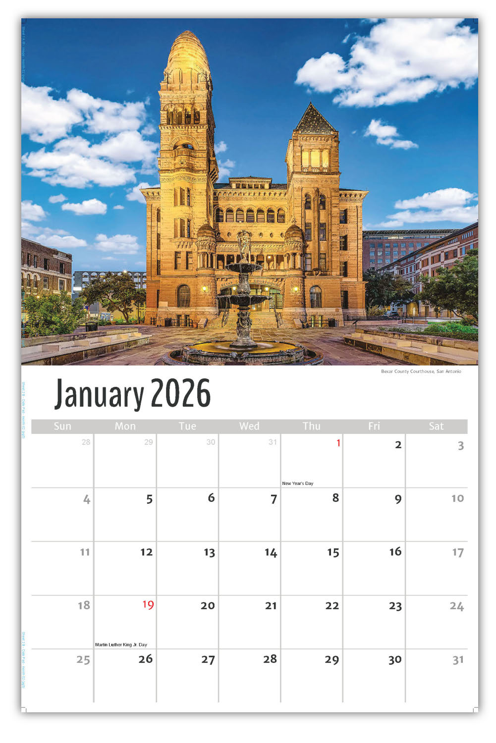 2026 Wall Calendar - Scenes of Texas