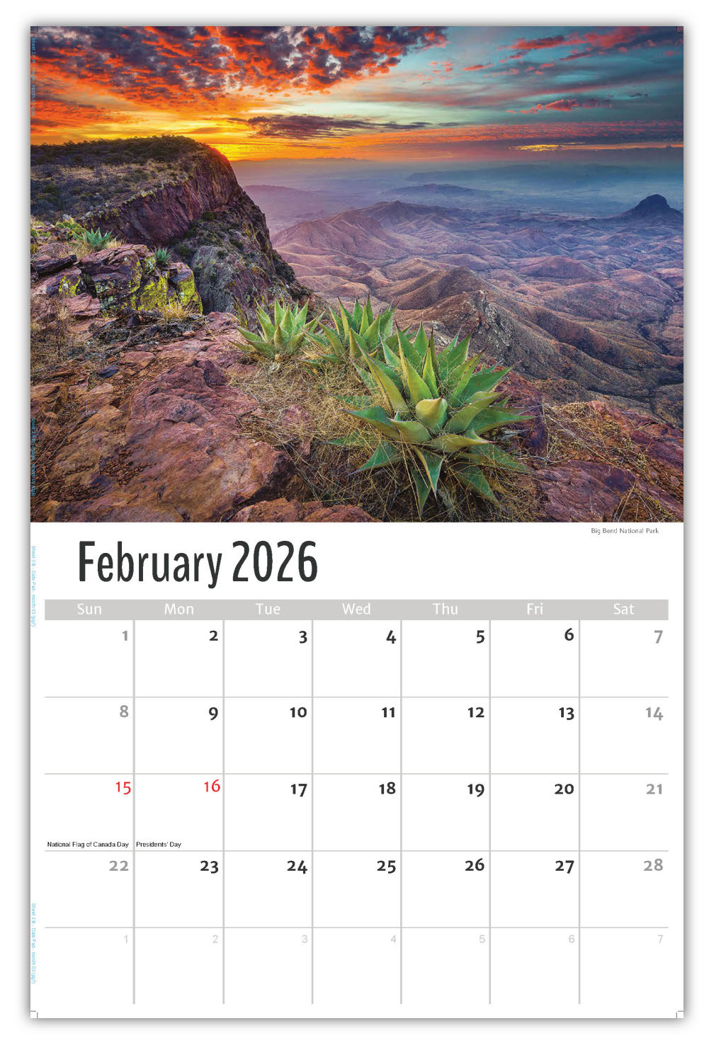 2026 Wall Calendar - Scenes of Texas