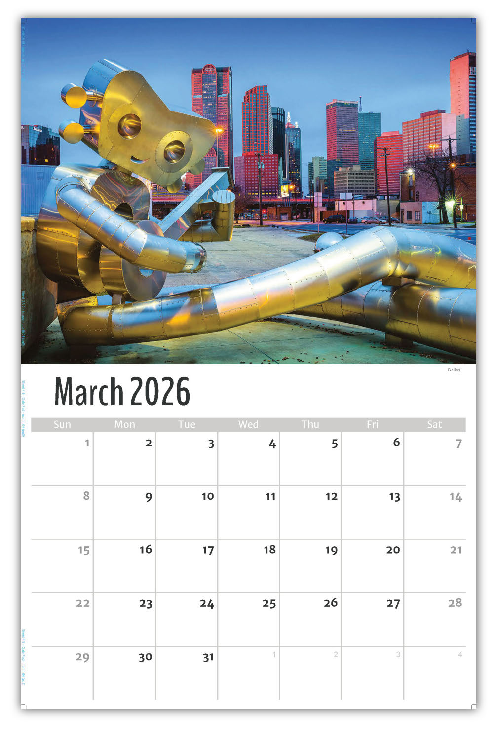 2026 Wall Calendar - Scenes of Texas